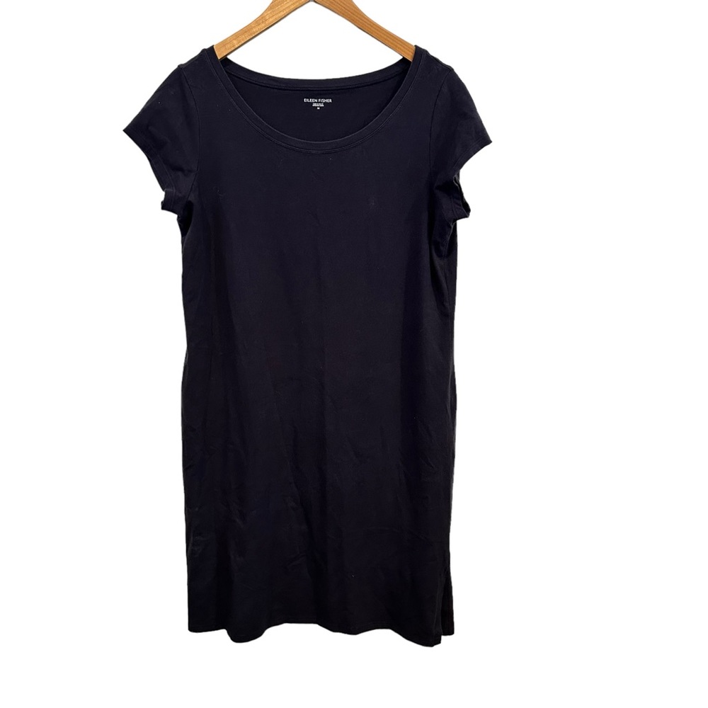 Eileen Fisher Graphite Organic Cotton Stretch Jersey Ballet Dress Size Medium